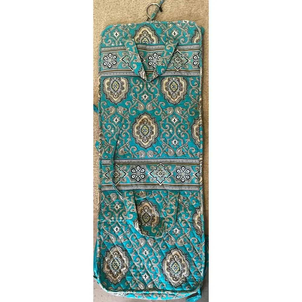 Vera Bradley Tri-Fold Cosmetic Toiletry Organizer Totally Turquoise - Retired
